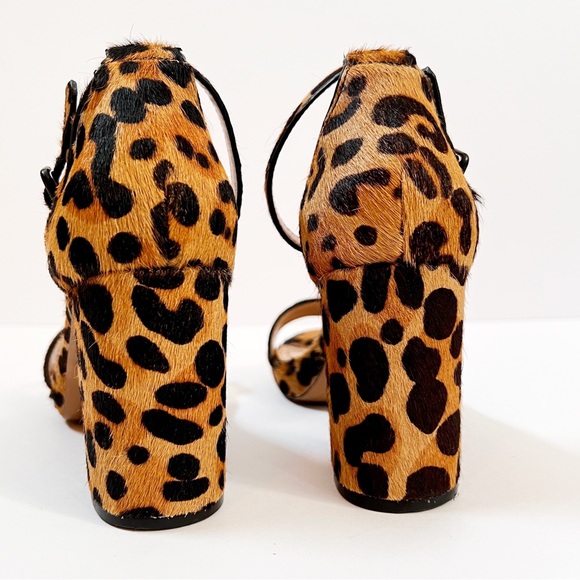 Steven by Steve Madden Calf Hair Leopard Vino Platform Heeled Sandals Womens 7 - Picture 5 of 10